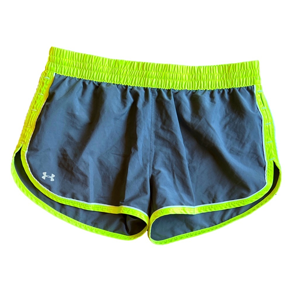 Under Armour Women's Athletic Shorts in Gray and Neon Yellow